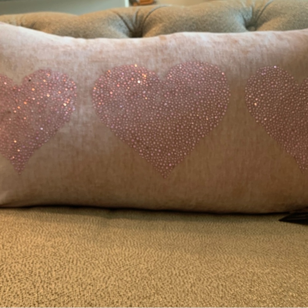 NWT - 2! Magaschoni RHINESTONE CRYSTAL RHINESTONE PINK Glam Pillows 24”x10”